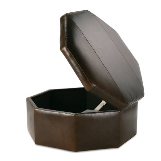 Picture of Othello 40" Octagon Leather Storage Ottoman